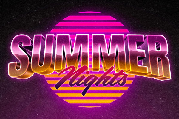 Vivid Retrowave Text Effect