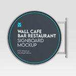 Wall Cafe Bar Restaurant Signboard Mockup