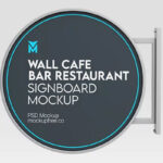 Wall Cafe Bar Restaurant Signboard Mockup