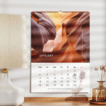 Wall Calendar Mockup in 2 Sights