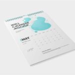 Wall Calendar Mockup in 3 Different Views