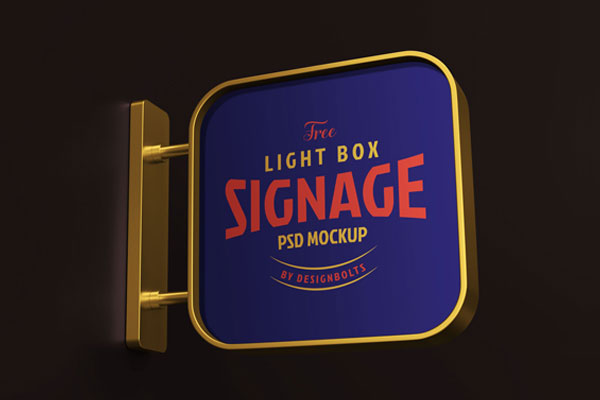 Wall-Mounted Square with Rounded Corners Signage Mockup
