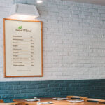 Wall Wooden Framed Restaurant Menu Poster Mockup