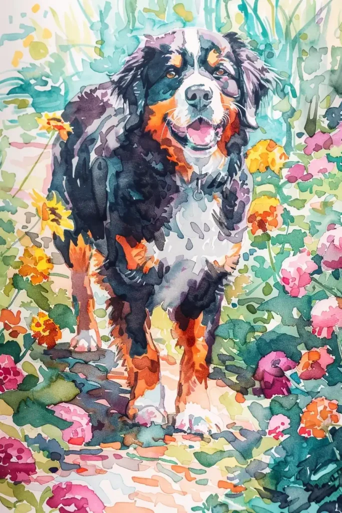 Watercolor Bernese Garden Path