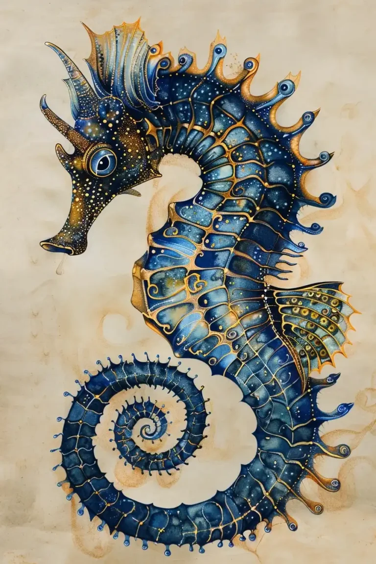 Watercolor Bioluminescent Seahorse ai prompt preview