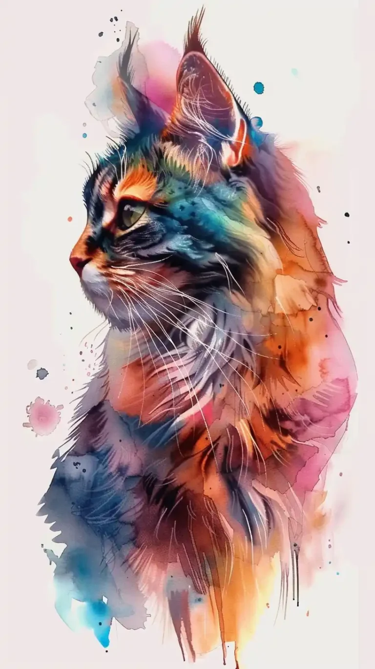 Watercolor Cat Portrait ai prompt preview