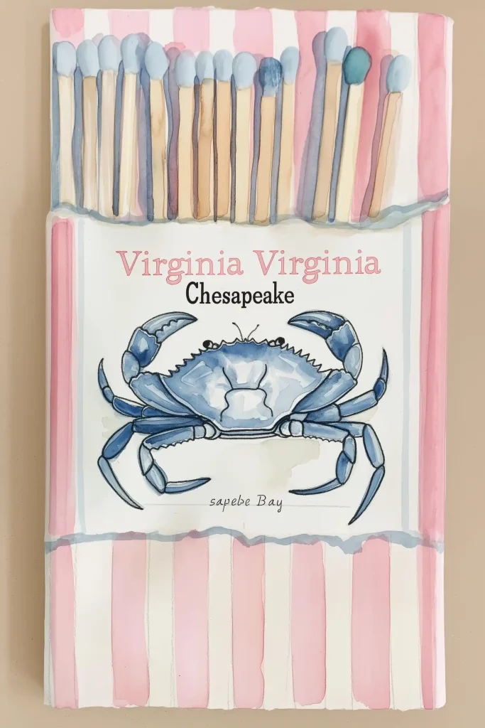 Watercolor Crab Matchbook