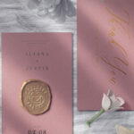Wax Seal Invitation Card Mockup with Shadow Overlay