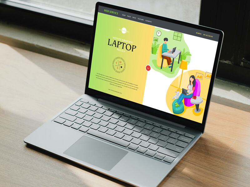 Website Deign on a Laptop Screen Mockup