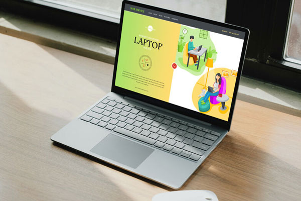 Website Deign on a Laptop Screen Mockup