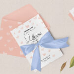 Wedding Invitation Card and Envelope Mockup