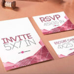 Wedding Invitation Card Mockup in Three Different Sizes