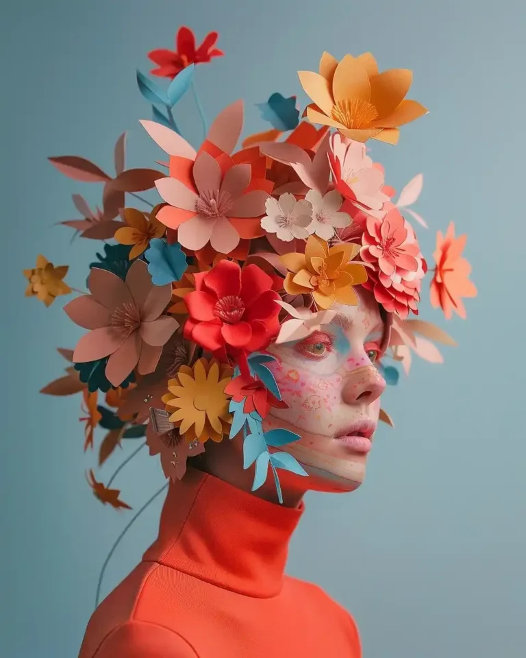 Wes Anderson Paper Portrait ai prompt preview