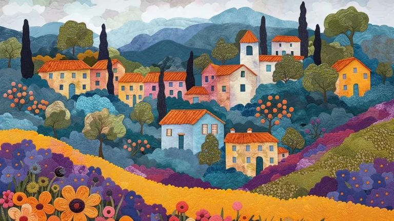 Whimsical French Village Weavings ai prompt preview