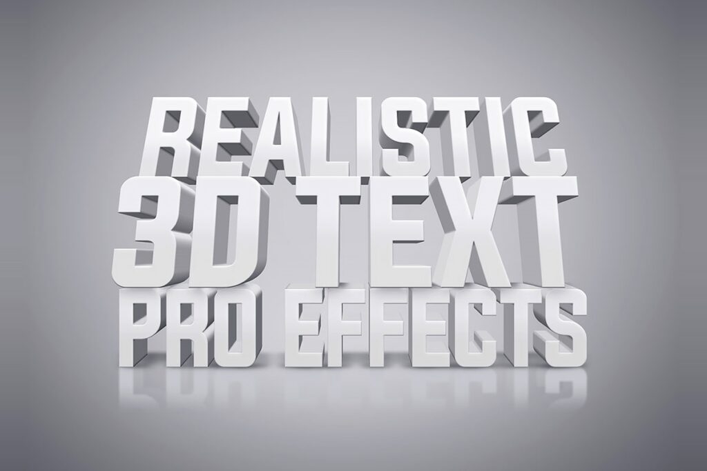 White 3D Text Effect