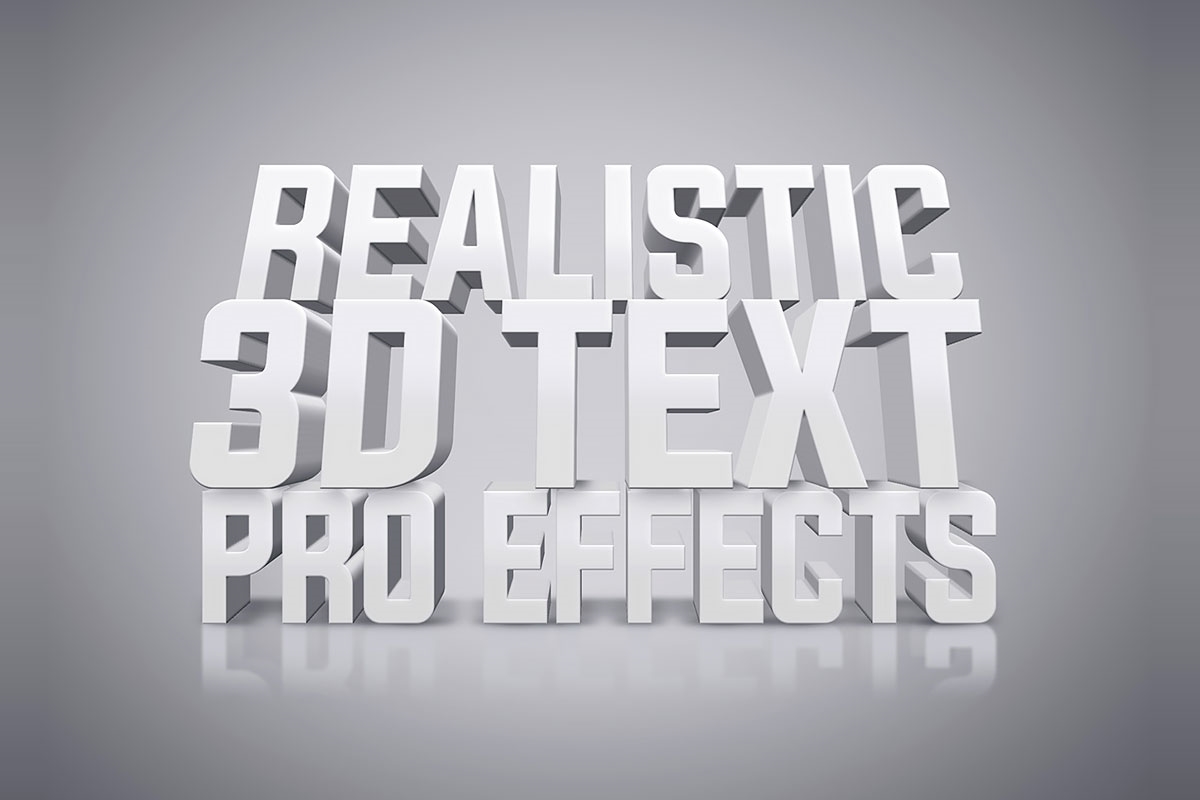 White 3D Text Effect FREE PSD