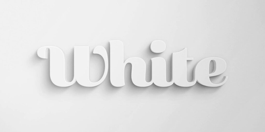 White 3D Text Effect