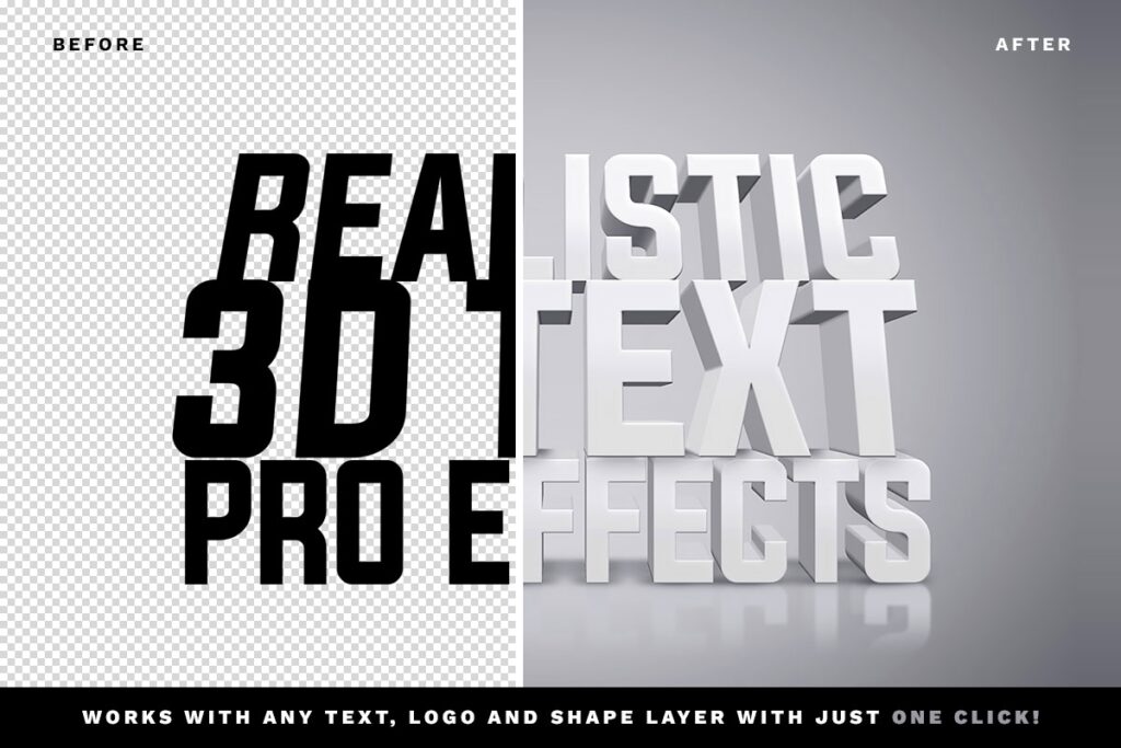 White 3D Text Effect