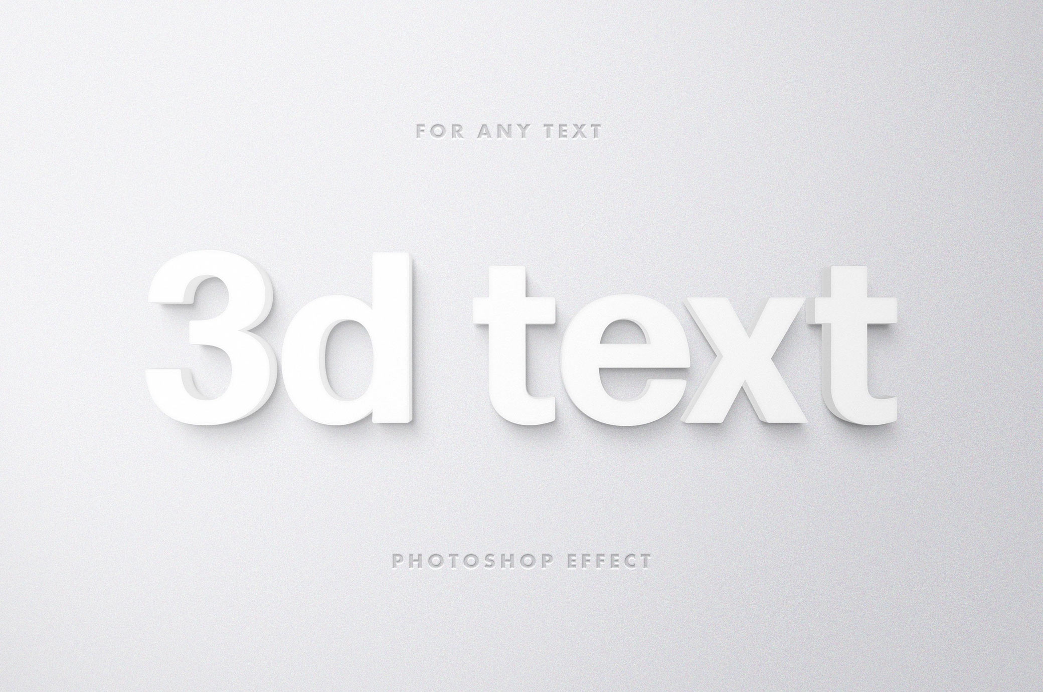 White 3D Text Effect FREE PSD