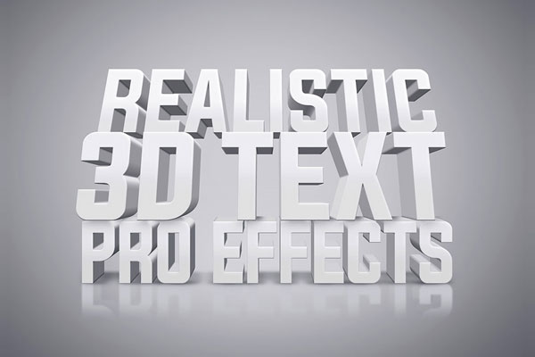 White 3D Text Effect