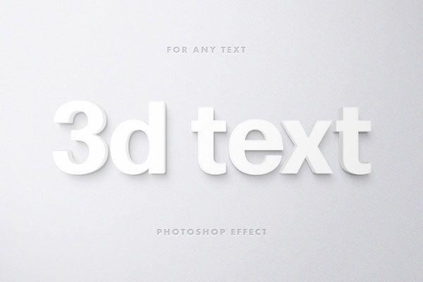 Minimal White 3D Text Effect