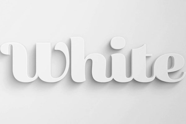 White 3D Text Effect