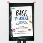 White, Black, Modern Back to School Flyer Template