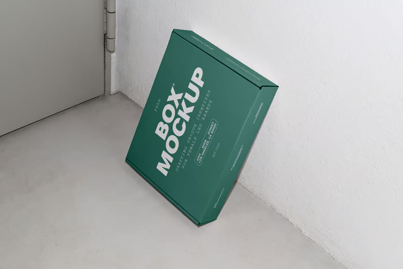 Free White Cardboard Box Mockup PSD Template