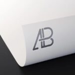 White Foil Logo Mockup on Black Background