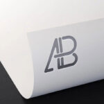 White Foil Logo Mockup on Black Background