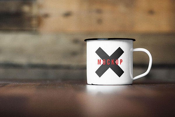 White Metal Mug Mockup in a Realistic Atmosphere