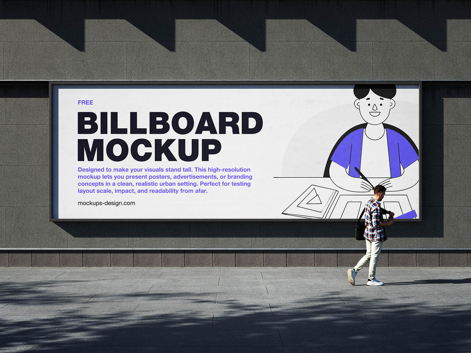 Free Wide Billboard Mockup PSD Template