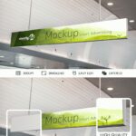 Wide Indoor Advertising Banner Mockup