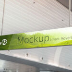 Wide Indoor Advertising Banner Mockup