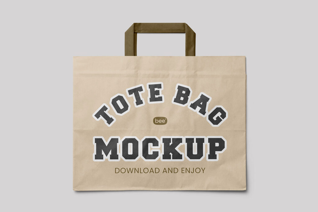Wide Paper Bag Mockup