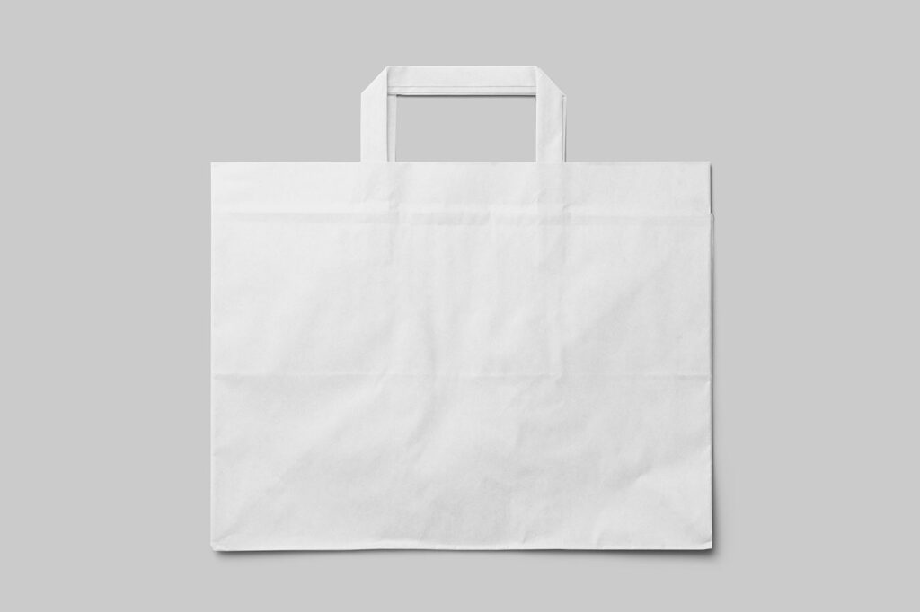 Wide Paper Bag Mockup