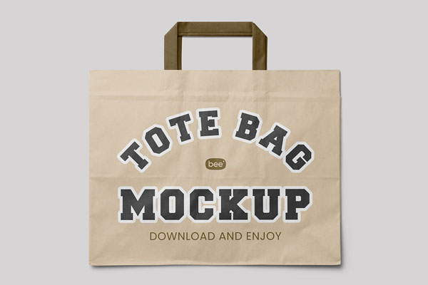 Wide Paper Bag Mockup