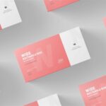 Wide Rectangle Box Packaging Mockup in 4 Sights