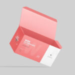 Wide Rectangle Box Packaging Mockup in 4 Sights