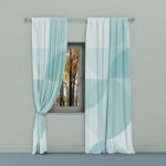 Window Curtain Mockup in Facing View