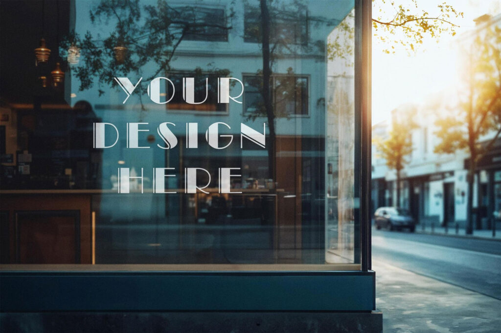 Window Decal Logo Mockup