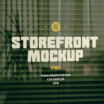 Window Storefront with Blinds Mockup