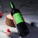 Wine Bottle on Wood Mockup