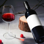 Wine Bottle on Wood Mockup