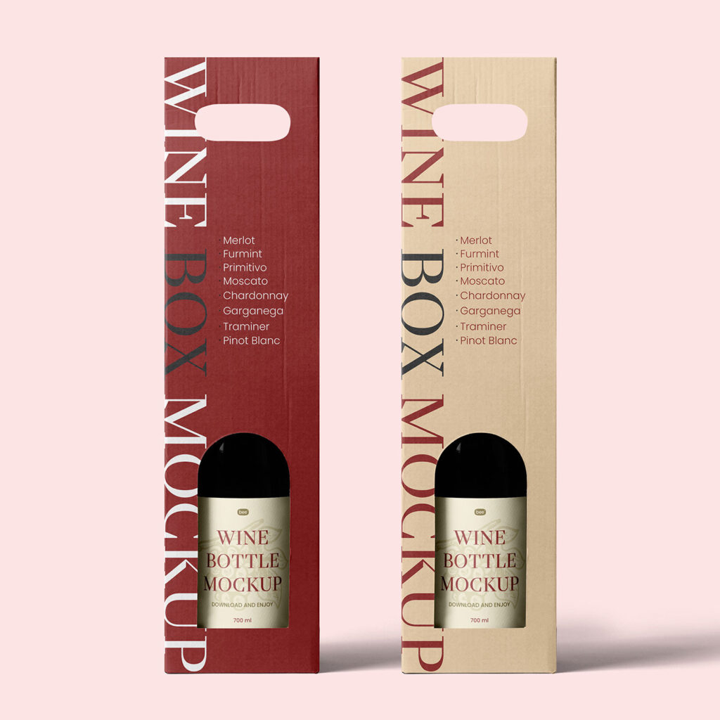 Wine Bottle Packaging Mockup