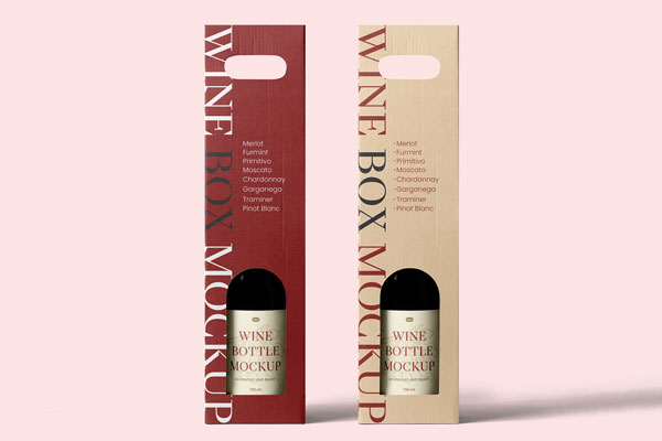 Wine Bottle Packaging Mockup