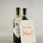 Wine Bottle with a Greeting Card Mockup