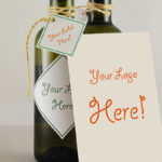 Wine Bottle with a Greeting Card Mockup