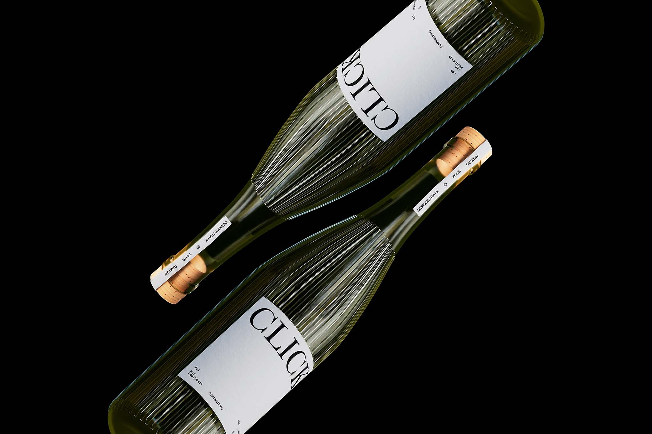 Wine Bottles Mockup in Facing View FREE PSD