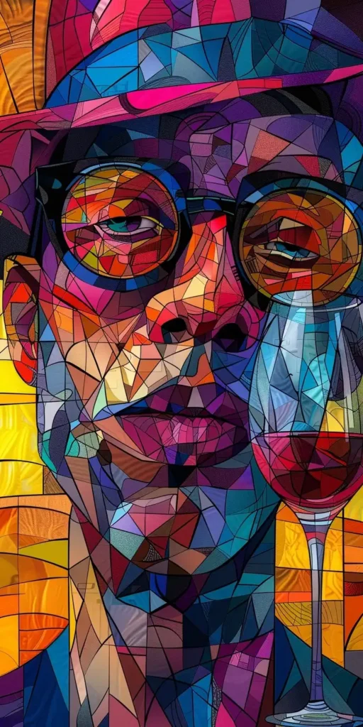 Wine-Drinking Caricature Fauvist Kids